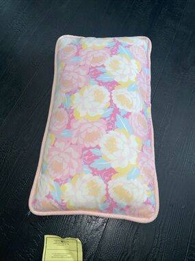 Floral Lumbar Throw Accent Pillow With Insert pastel pink blue, yellow white